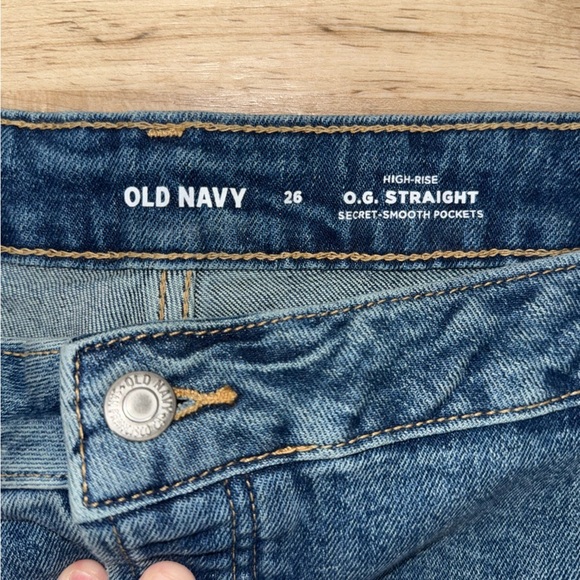 OLD NAVY High Waisted O.G. Straight Ankle Jeans Cut Off Hem Plus 26W Suki NWT - Picture 5 of 9